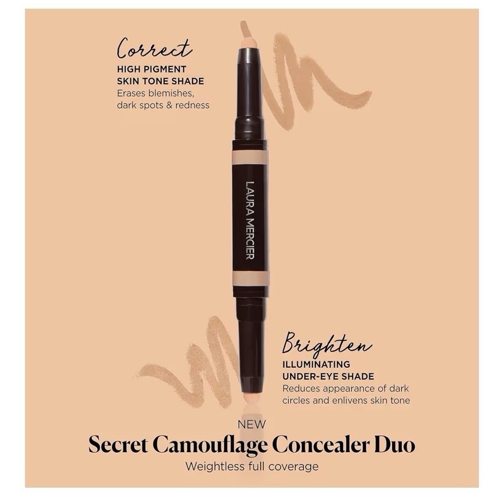 Laura Mercier Secret Camouflage Brighten and Correct Concealer Duo Stick 6N - Picture 8 of 9